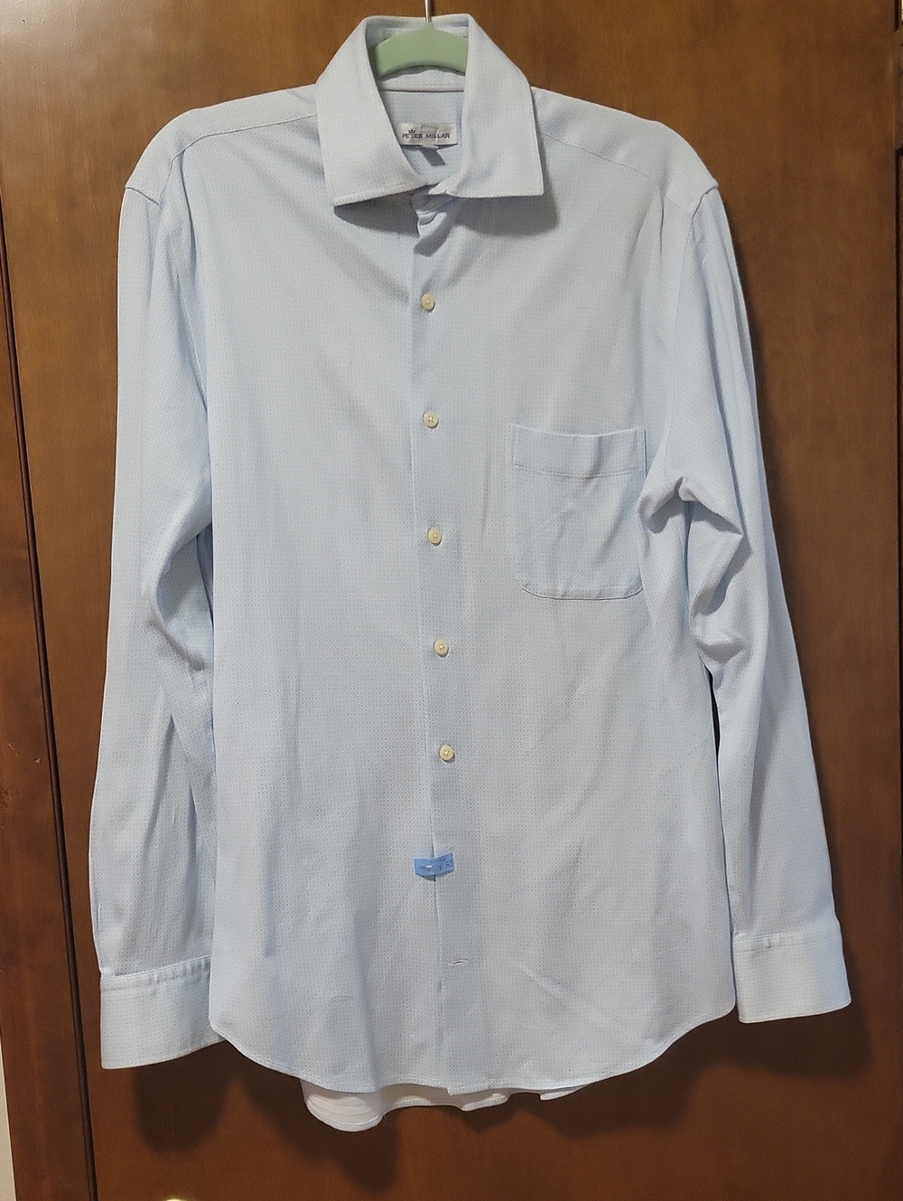 Peter Millar Luxury Baby Blue Button Dress Shirt Mens M